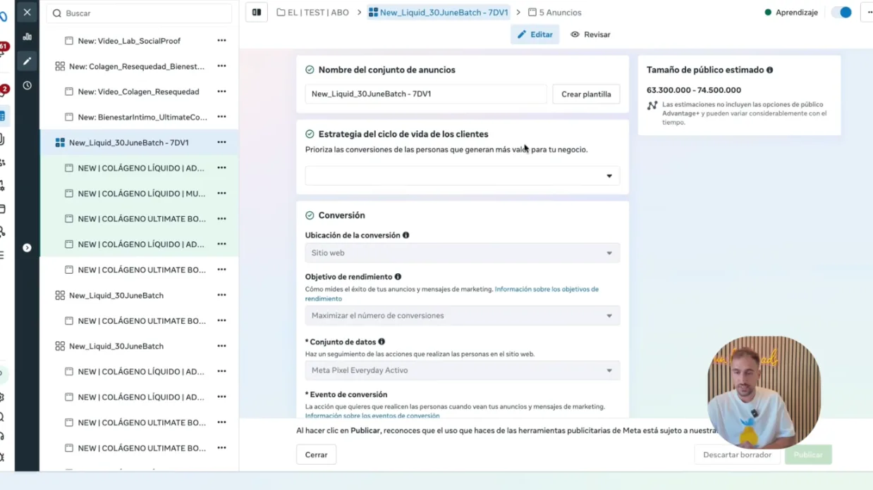 Estrategia del ciclo de vida de los clientes en el conjunto de anuncios